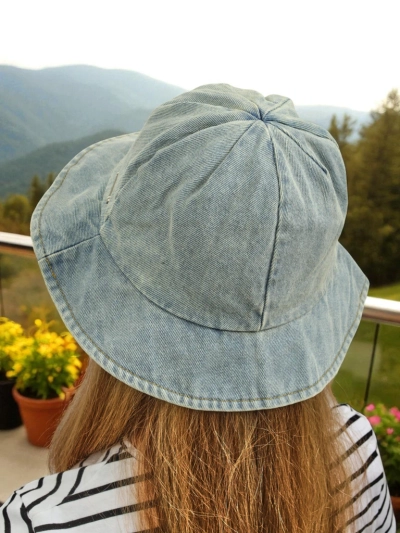 Demetra women's denim bucket hat - lightweight polyester style