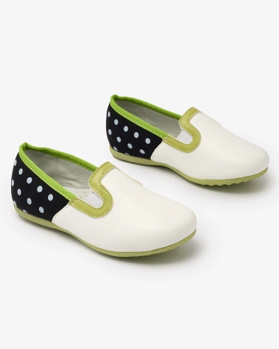 White girls' eco leather pea-print half shoes Rellme- Footwear