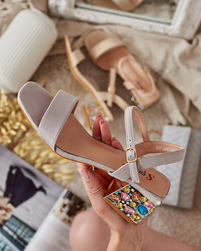 Royalfashion Women's Sandals on a post with crystals Ohvare