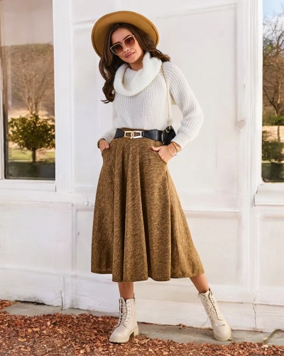 Royalfashion Kvinnors midi kjol