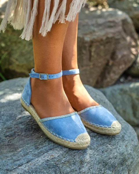Royalfashion Женские эспадрильи с цирконами синего цвета Rieta