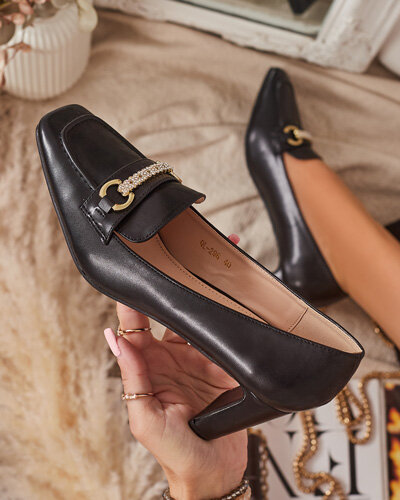 Mustad naiste mokassinist stiilis pumbad Kolalic- Jalatsid