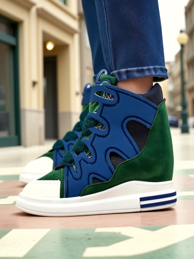 Royalfashion High sports shoes for women with hidden wedge Oblaffi