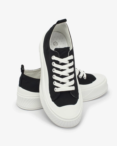 Royalfashion Black sports sneakers on platform Luceri