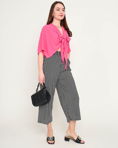 Dark pink women's short cape - Clothing