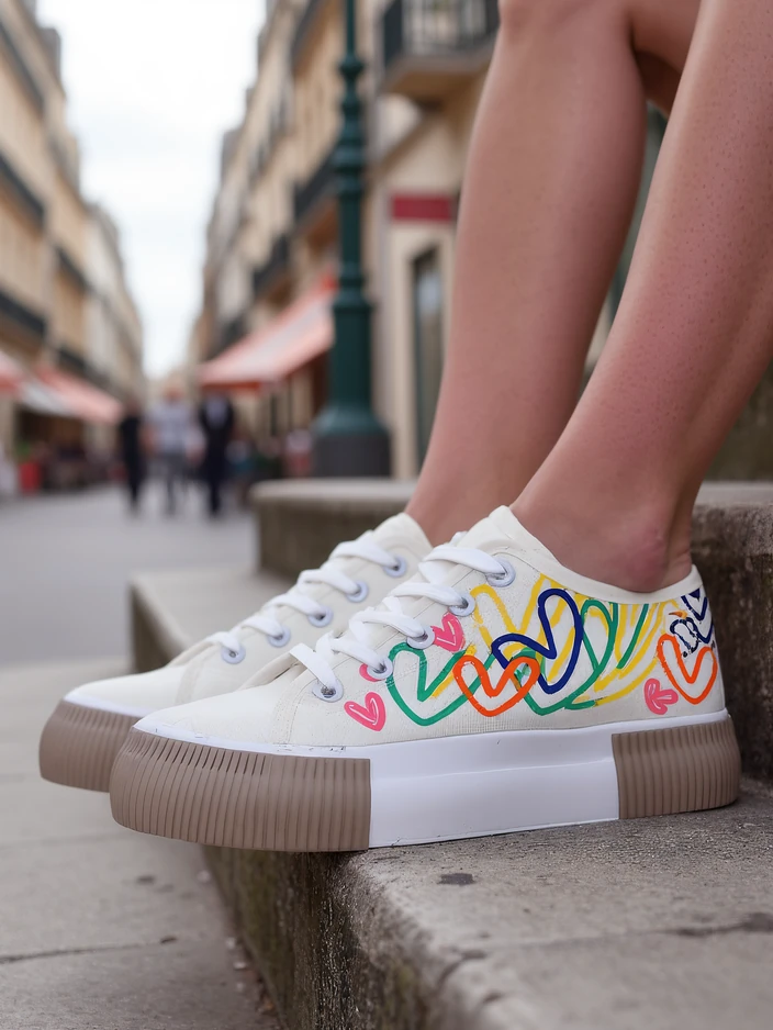 Royalfashion Women's sneakers with heart print Sercess