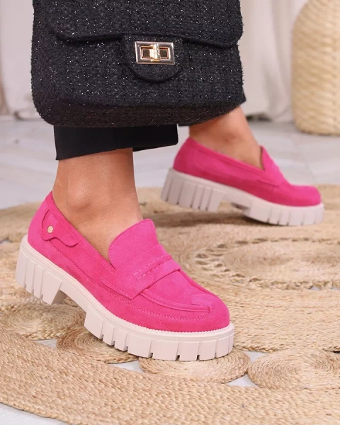 Royalfashion Мокасины из эко замши цвета фуксии для женщин Siherta