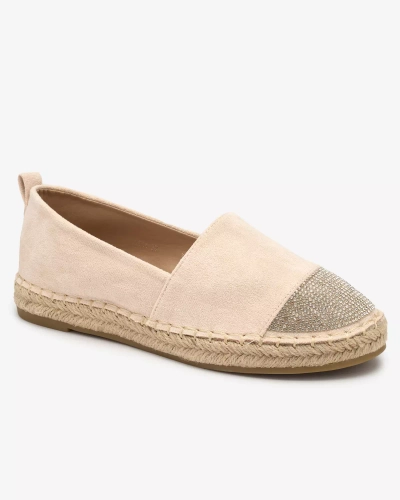 Royalfashion Beige women's espadrilles with zircons Iterica