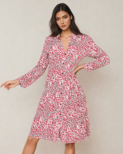 Royalfashion Naiste trükitud midi-kleit