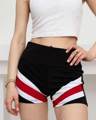 Black shorts with a colored insert- Clothing