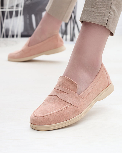Women's eco-suede moccasins in pink Daffer- Footwear