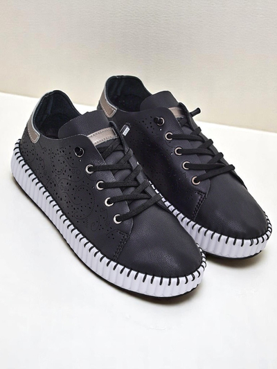 Royalfashion Women's Luna Lace Openwork Sneakers