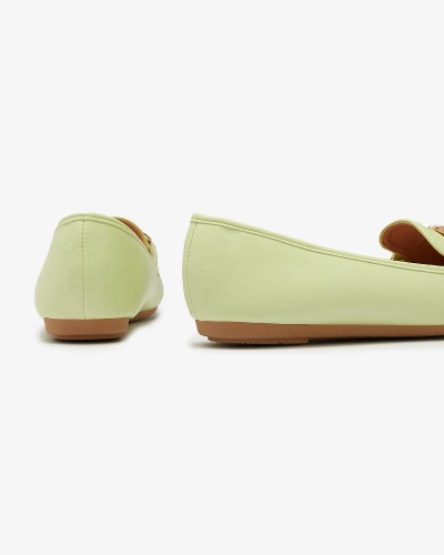Зеленые женские мокасины из экокожи с украшением Wiwet-Footwear