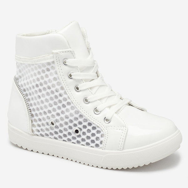 Белые кроссовки для девочек с высоким верхом Borris- Footwear