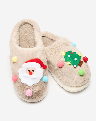 Royalfashion Christmas women's slippers in light brown Fertemse