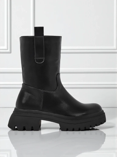 Women's High Eco-Leather Ankle Boots Scarlet Mist