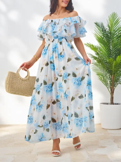 Royalfashion Женское платье с открытыми плечами и короткими рукавами в различных цветах