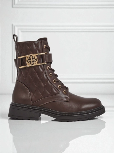 Tepitud ökoloogilisest nahast naiste poolsaapad Sable Rose