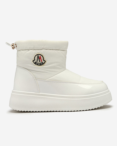 Royalfashion Women's slip-on snow boots in white color Ademra