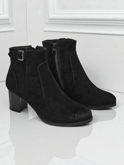 Women's eco-suede heeled ankle boots Crimson Dusk