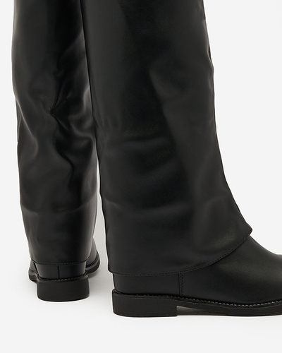 Royalfashion Black women's boots with hidden anchor Dibisad