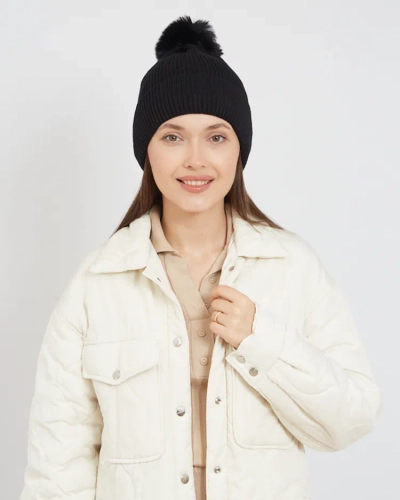 Royalfashion Kvinner er fôret pom pom lue