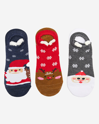 Women's foot socks with Christmas print 3/pack - Underwear