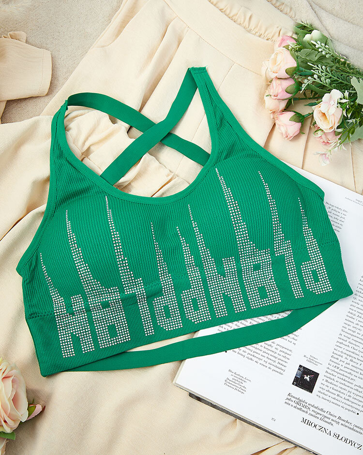 Royalfashion Women's sports bra with zircons