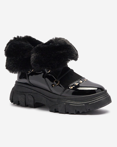 Mustad naiste pitsiga lumesaapad Fentes- Jalatsid