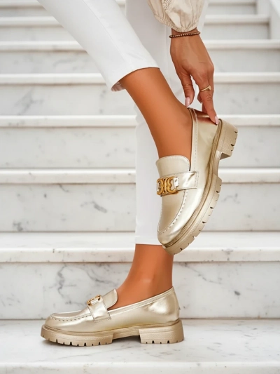 Золотые Мокасины Chloé Элегантный Женский Стиль