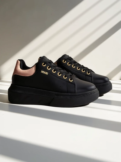Women's Callista Royalfashion black eco-leather platform sneakers