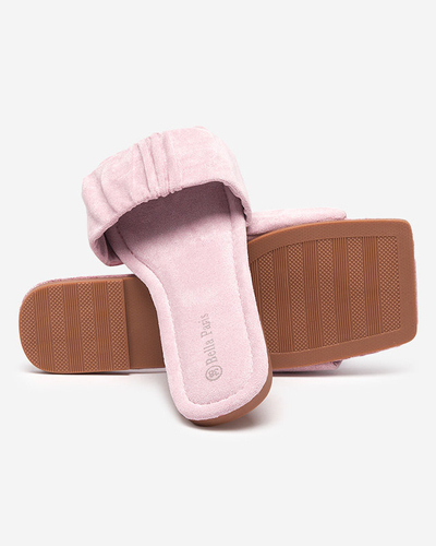 Women's purple eco-suede flat sandals Nesico - Footwear