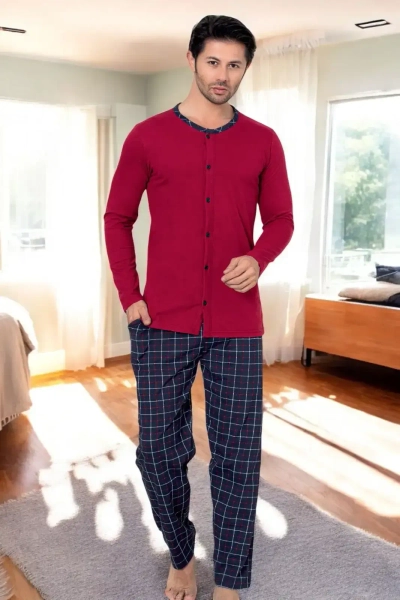 Royalfashion Meeste Puuvillased Pijamad Ruuduline
