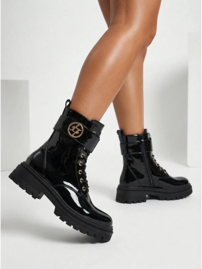 Lacquered Women's Eco-Leather Boots Eulin