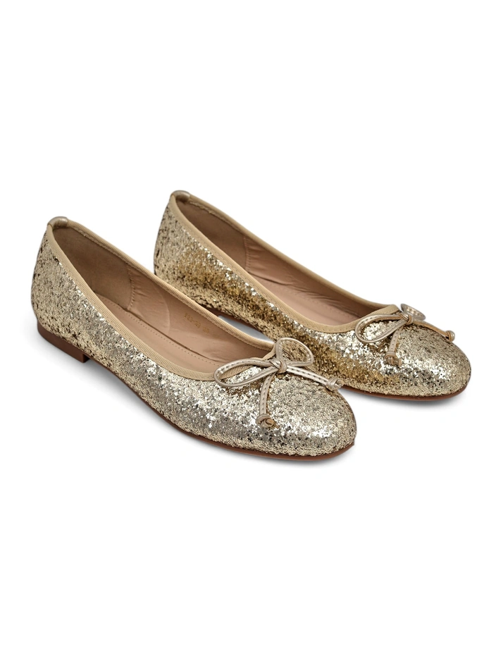 Royalfashion Women's ballet flats with glitter and a bow Aramie