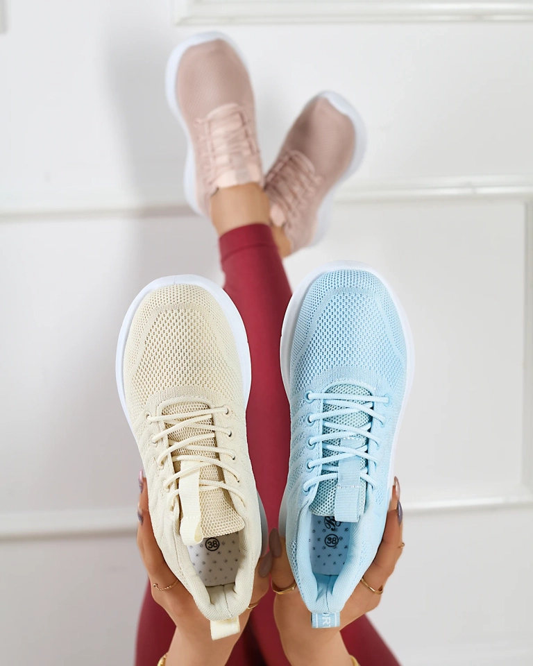 Cream women's fabric sports shoes Bofia - Footwear