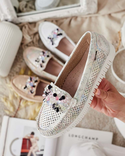 Royalfashion Женские ажурные мокасины из бисера Nasfali