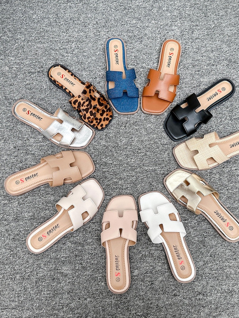 Royalfashion Женские слайдеры на плоской подошве Eval