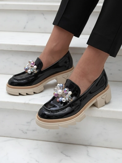 Livia Elegante - Black Luxury Flat Heel Loafers