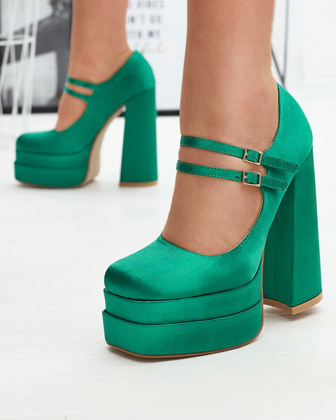 Green women's high stiletto pumps Elika - Footwear