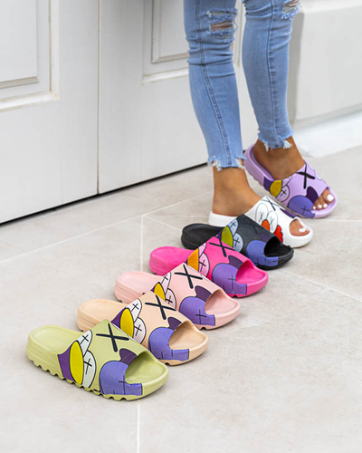 Beežid kummist naiste sussid Pfizz trükiga - Jalatsid