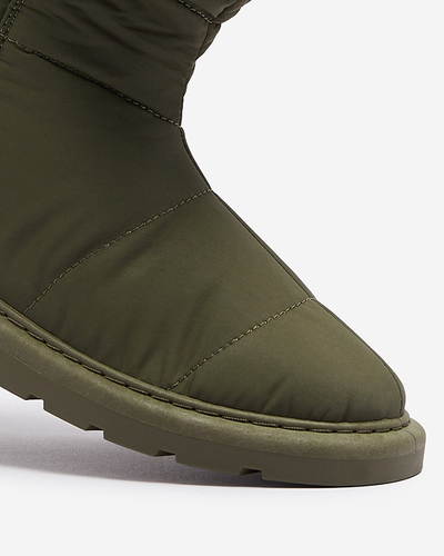 Dark green women's boots a'la snow boots Kalioli- Footwear