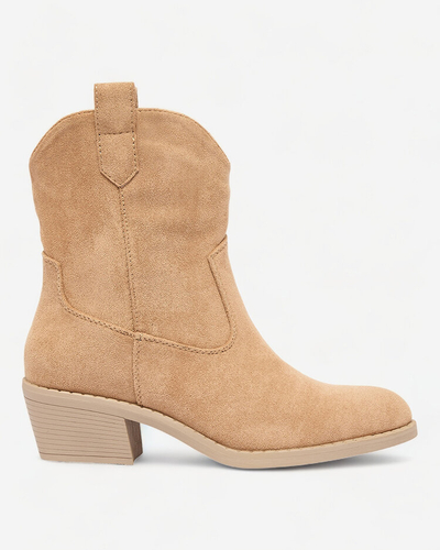Royalfashion Light brown women's insulated cowboy boots Bronco