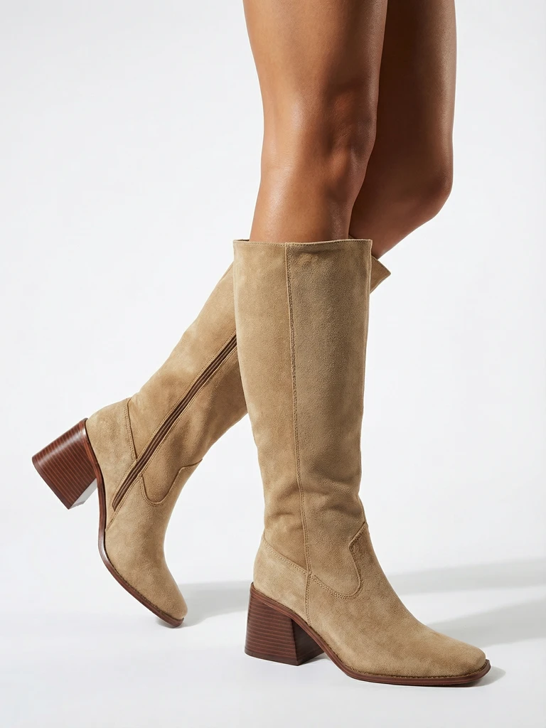 Women's Ernala Eco-Suede Block Heel Boots