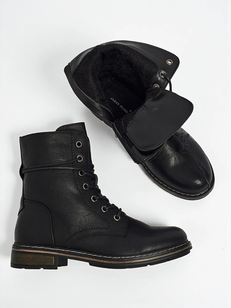 Eco-leather laced women's ankle boots Ravonna