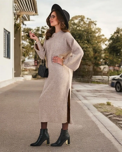 Royalfashion Женское длинное платье-свитер