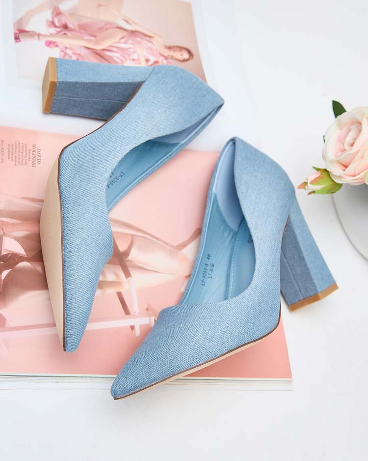 Royalfashion Naiste Jeansem stilettpumbad