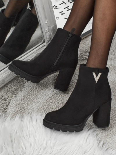 Venus Black Elegant Ankle Boots for Spring
