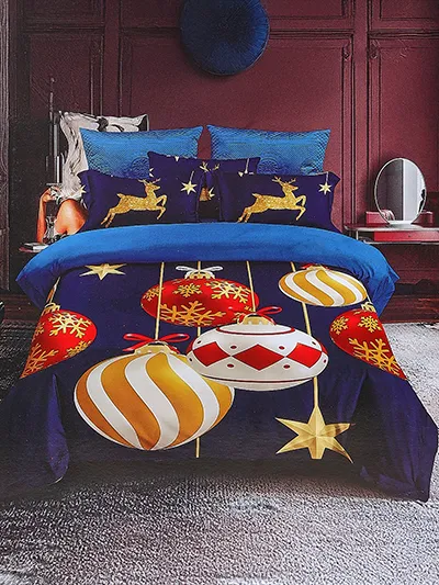 Royalfashion новогодний комплект постельного белья 160x200 полный 3-ЧАСТИ