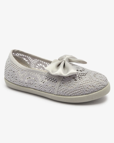 Tüdrukute hallid kikilipsuga slip on tossud Sweet Time - Jalatsid